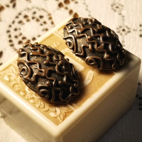 RARE BRUTALIST KATHLEEN Mailliard Earrings - Picture 4 of 5